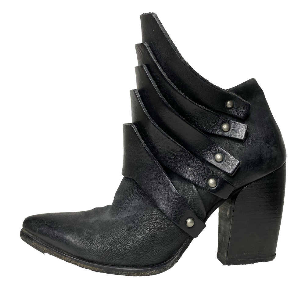A.S. 98 Ankle Boots Layered Black Leather Witchy Gothic Women's 37 US 7 Artsy